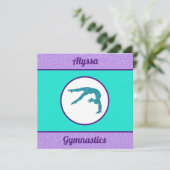 Gymnastiek Paars / Turquoise Flat Kaart (Staand voorkant)