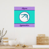 Gymnastiek Paars/Turquoise Poster (Keuken)