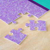 Gymnastiek Paars/Turquoise Puzzle Legpuzzel (Zijkant)