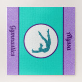 Gymnastiek Paars/Turquoise Puzzle Legpuzzel (Horizontaal)