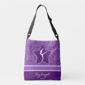 Gymnastiek Paarse Cheetah Afdrukken met Monogram Crossbody Tas (Achterkant)