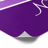 Gymnastiek Paarse Cheetah Afdrukken met Monogram Poster (Hoek)