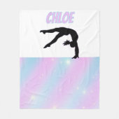 Gymnastiek Paarse Lila en Baby Blue Pastel Fleece Deken (Voorkant)