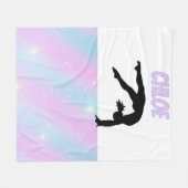 Gymnastiek Paarse Lila en Baby Blue Pastel Fleece Deken (Voorkant (Horizontaal))