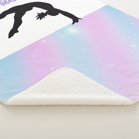 Gymnastiek Paarse Lila en Baby Blue Pastel Sherpa Deken (3/4)