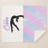 Gymnastiek Paarse Lila en Baby Blue Pastel Sherpa Deken (Voorkant (horizontaal))