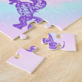 Gymnastiek / paarse pony's / wervelingen gepersona legpuzzel (Zijkant)