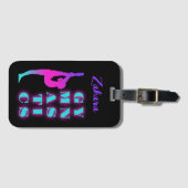Gymnastiek Paarse Roze Turquoise Ombre Bagagelabel (Voorkant (horizontaal))