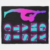 Gymnastiek Paarse Roze Turquoise Ombre Fleece Deken (Voorkant (Horizontaal))