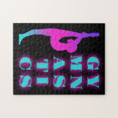Gymnastiek Paarse Roze Turquoise Ombre Legpuzzel (Horizontaal)