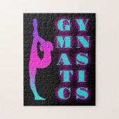 Gymnastiek Paarse Roze Turquoise Ombre Legpuzzel (Verticaal)