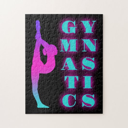 Gymnastiek Paarse Roze Turquoise Ombre Legpuzzel (Verticaal)