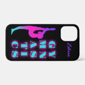 Gymnastiek Paarse Roze Turquoise Ombre Personalise Case-Mate iPhone Case (Achterkant (horizontaal))