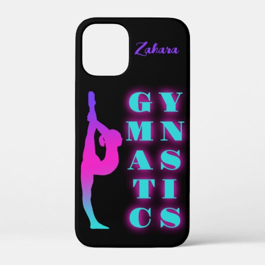Gymnastiek Paarse Roze Turquoise Ombre Personalise Case-Mate iPhone Case (Achterkant)