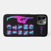 Gymnastiek Paarse Roze Turquoise Ombre Personalise Case-Mate iPhone Case (Achterkant (horizontaal))