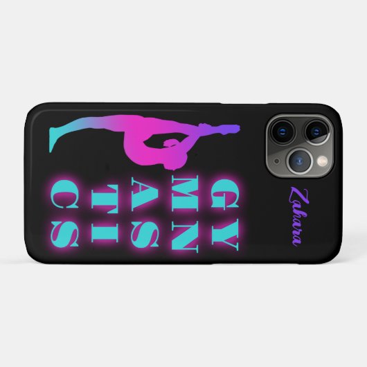 Gymnastiek Paarse Roze Turquoise Ombre Personalise Case-Mate iPhone Case (Achterkant (horizontaal))