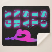 Gymnastiek Paarse Roze Turquoise Ombre Sherpa Deken (Voorkant (horizontaal))