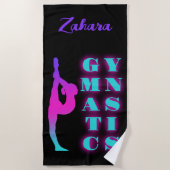 Gymnastiek Paarse Roze Turquoise Ombre Strandlaken (Voorkant)