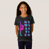 Gymnastiek Paarse Roze Turquoise Ombre T-shirt (Voorkant volledig)