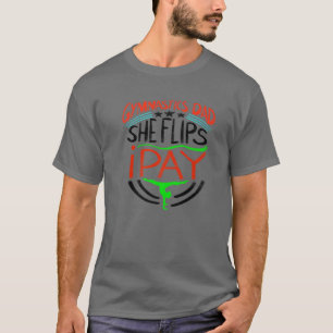 Gymnastiek Pap Ze is gek op me   Tumblers Funny Gr T-shirt