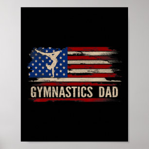 Gymnastiek Papa Amerikaans VS Vlag Sport GI Poster