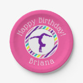 Gymnastiek Partij Roze meisje Papieren Bordje (Voorkant)