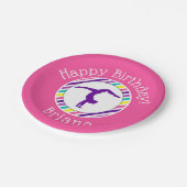 Gymnastiek Partij Roze meisje Papieren Bordje (Gekanteld)