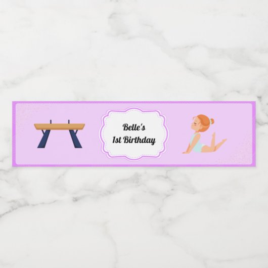 Gymnastiek Partij Water Flaceletiket Waterfles Etiket (Enkel label)