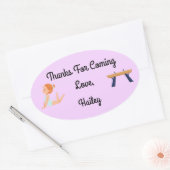 Gymnastiek Party Dank u Sticker (Envelop)