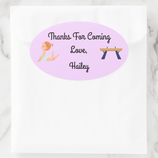 Gymnastiek Party Dank u Sticker (Tas)