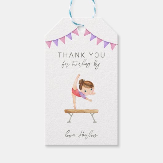 Gymnastiek Party Favor Label Cadeaulabel (Voorkant)