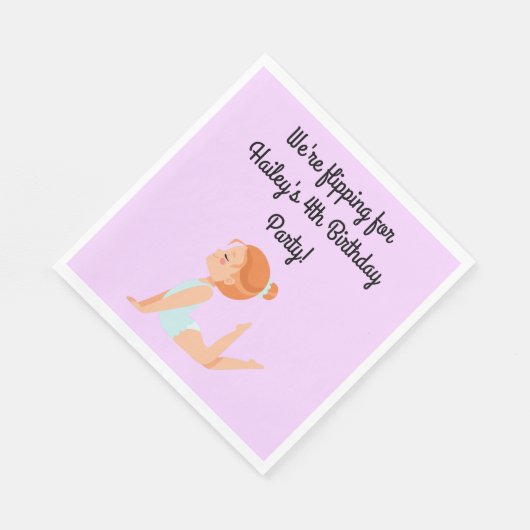 Gymnastiek Party gepersonaliseerde servetten (Hoek)