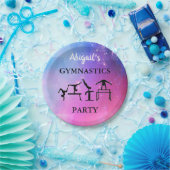 Gymnastiek Party Paper Borden w / Haar naam! Papieren Bordje (Feest)