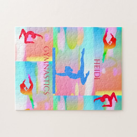 Gymnastiek pastel camouflage puzzle. legpuzzel (Horizontaal)