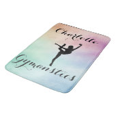 Gymnastiek Pastel Paarse Groen Gepersonaliseerd Badmat (Gekanteld)
