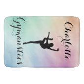 Gymnastiek Pastel Paarse Groen Gepersonaliseerd Badmat (Voorkant)