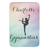 Gymnastiek Pastel Paarse Groen Gepersonaliseerd Badmat (Voorkant Verticaal)