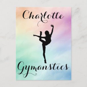 Gymnastiek Pastel Paarse Groen Gepersonaliseerd Briefkaart