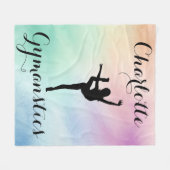 Gymnastiek Pastel Paarse Groen Gepersonaliseerd Fleece Deken (Voorkant (Horizontaal))