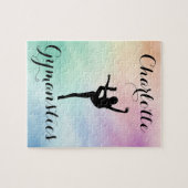 Gymnastiek Pastel Paarse Groen Gepersonaliseerd Legpuzzel (Horizontaal)