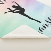 Gymnastiek Pastel Paarse Groen Gepersonaliseerd Sherpa Deken (3/4)