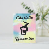 Gymnastiek Pastel Roze Blauw Geel Gepersonaliseerd Briefkaart (Staand voorkant)