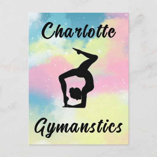 Gymnastiek Pastel Roze Blauw Geel Gepersonaliseerd Briefkaart (Voorkant)
