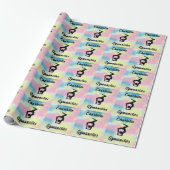 Gymnastiek Pastel Roze Blauw Geel Gepersonaliseerd Cadeaupapier (Uitgerold)