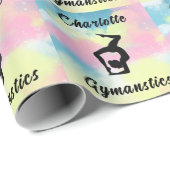 Gymnastiek Pastel Roze Blauw Geel Gepersonaliseerd Cadeaupapier (Rol Hoek)