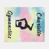 Gymnastiek Pastel Roze Blauw Geel Gepersonaliseerd Fleece Deken (Voorkant (Horizontaal))