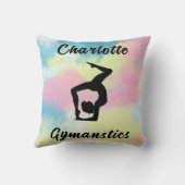 Gymnastiek Pastel Roze Blauw Geel Gepersonaliseerd Kussen (Achterkant)