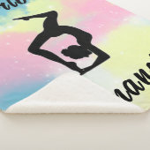 Gymnastiek Pastel Roze Blauw Geel Gepersonaliseerd Sherpa Deken (3/4)
