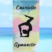 Gymnastiek Pastel Roze Blauw Geel Gepersonaliseerd Strandlaken