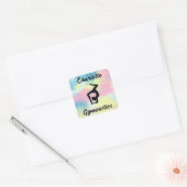 Gymnastiek Pastel Roze Blauw Geel Gepersonaliseerd Vierkante Sticker (Envelop)